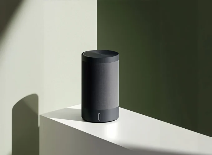 Sleek Speaker on Minimalist Surface Sleek Speaker on Minimalist Surface